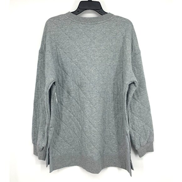 Old Navy Sweatshirt Gray Vintage Quilted Tunic Pullover - Picture 10 of 12